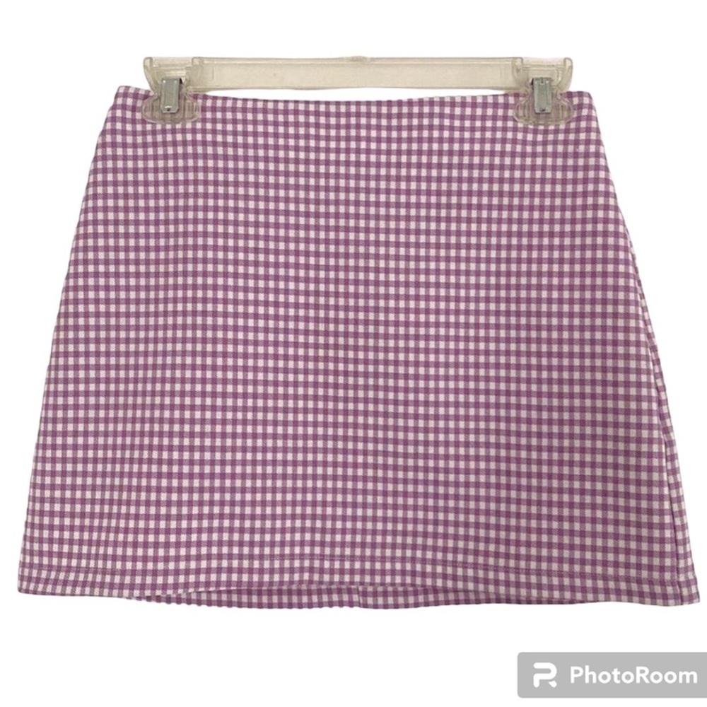 Urban Outfitters Gingham Lavender Purple Mini Skirt-XS TP